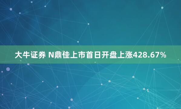 大牛证券 N鼎佳上市首日开盘上涨428.67%